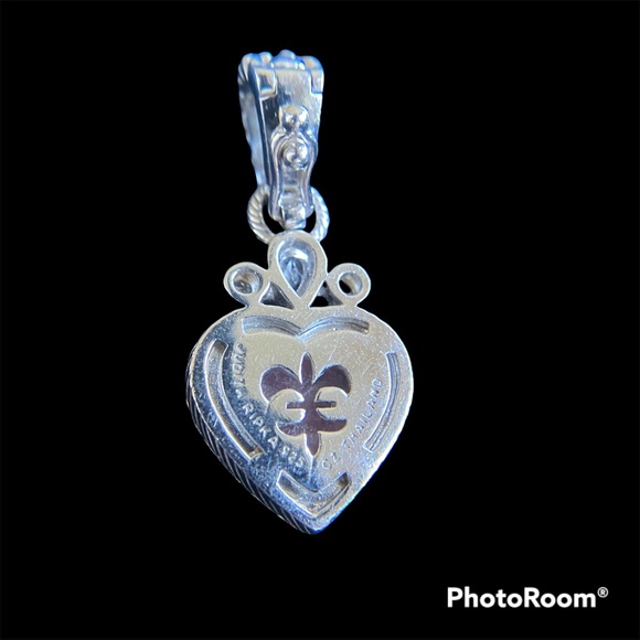Judith Ripka Rose Quartz sterling silver heart pendant - Picture 2 of 5